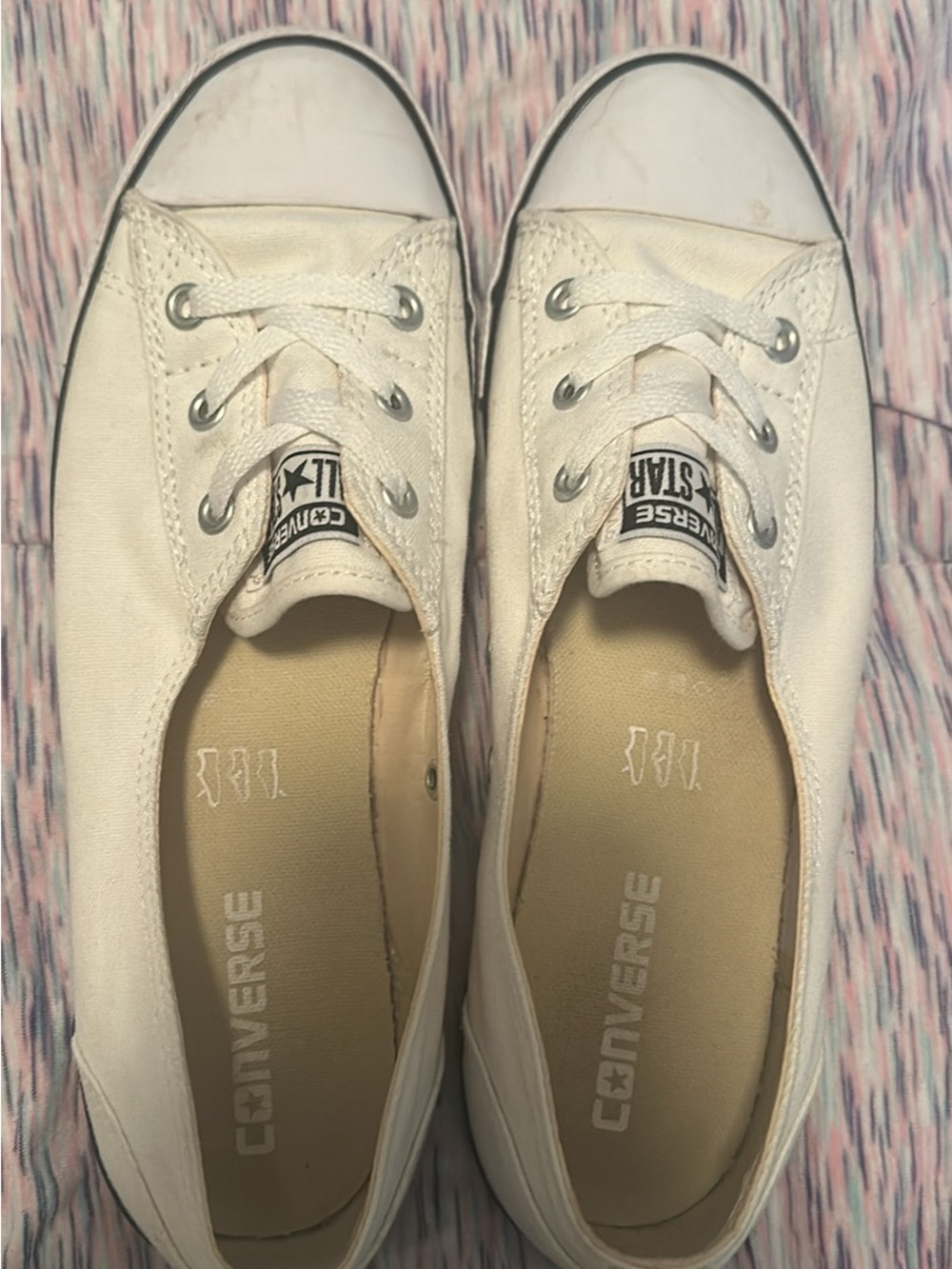 Converse White Low Top Canvas Flats